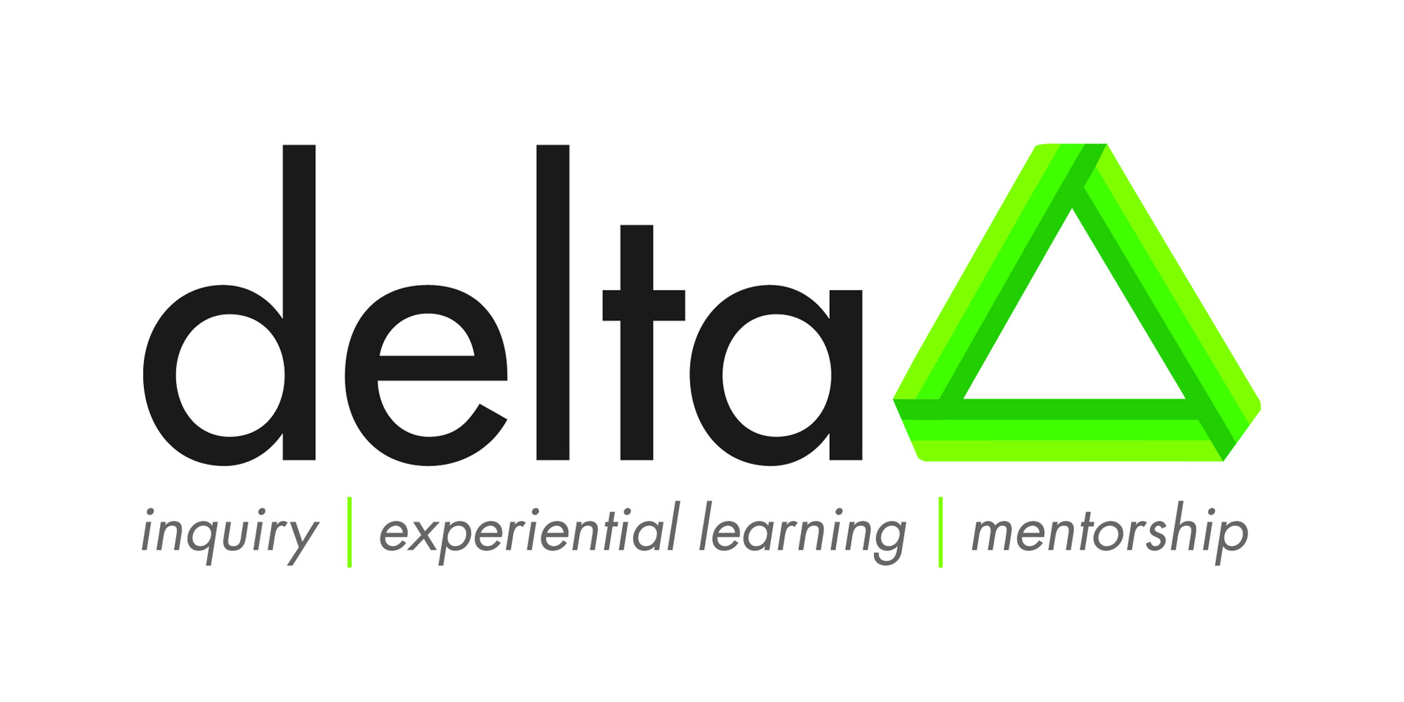 Historical Delta program logo: inquiry, experiential learning, mentorship